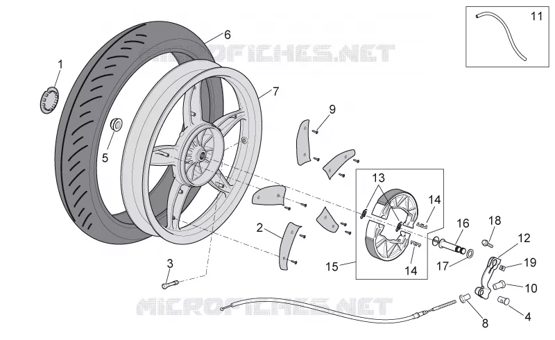 Rear wheel - drum brake