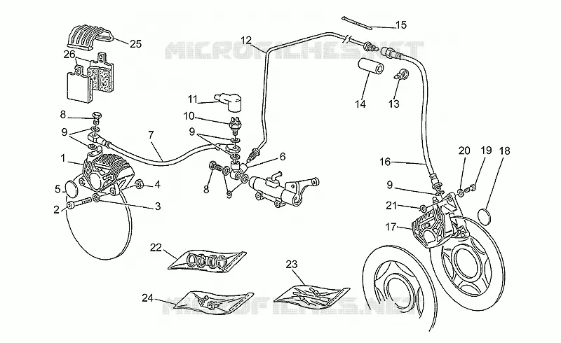 Front LH/rear brake system