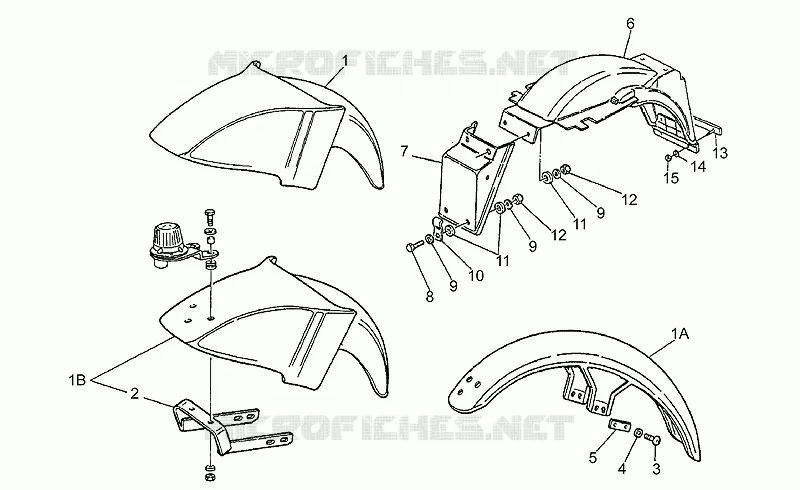 Front/rear mudguards