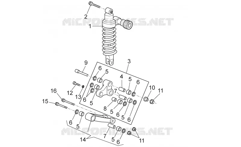 Connecting rod - rear shock abs.