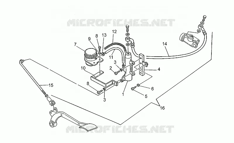 Rear brake m.cyl. mod.group