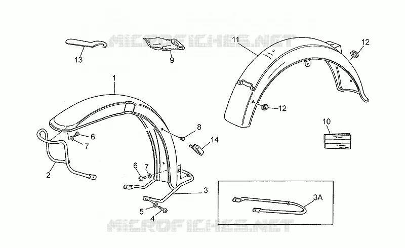 Front/rear mudguards