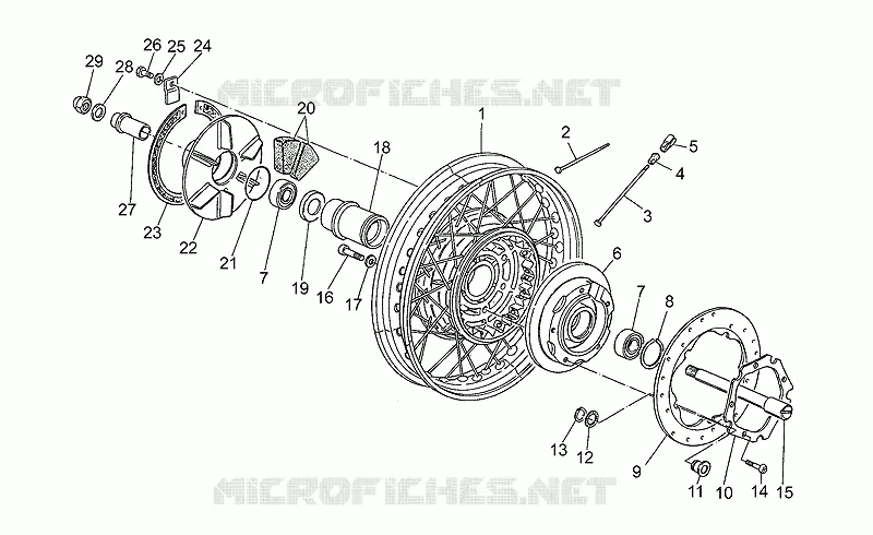 Rear wheel, spokes