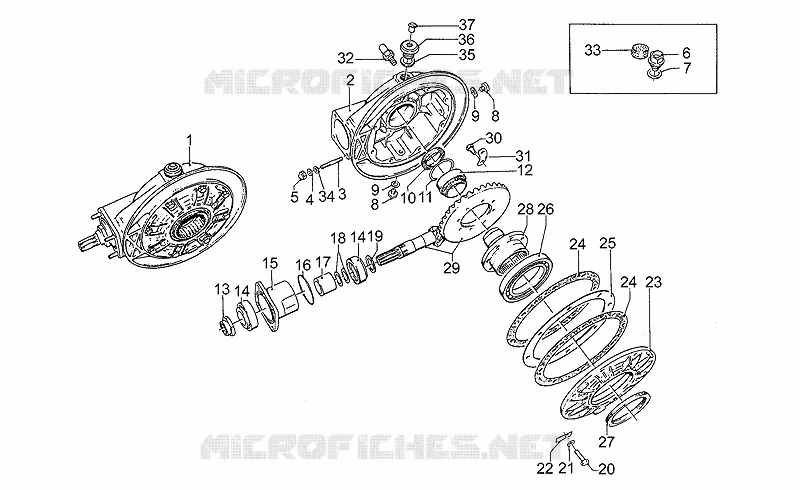 Rear bevel gear