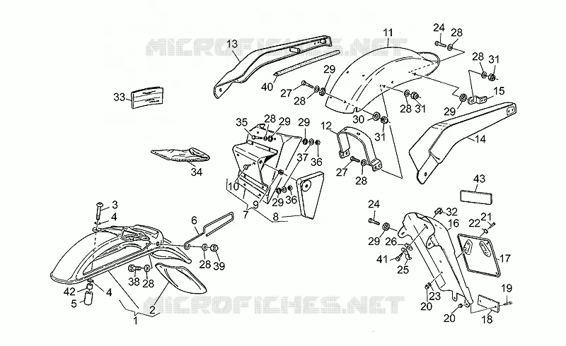 Front/rear mudguards