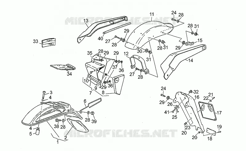 Front/rear mudguards