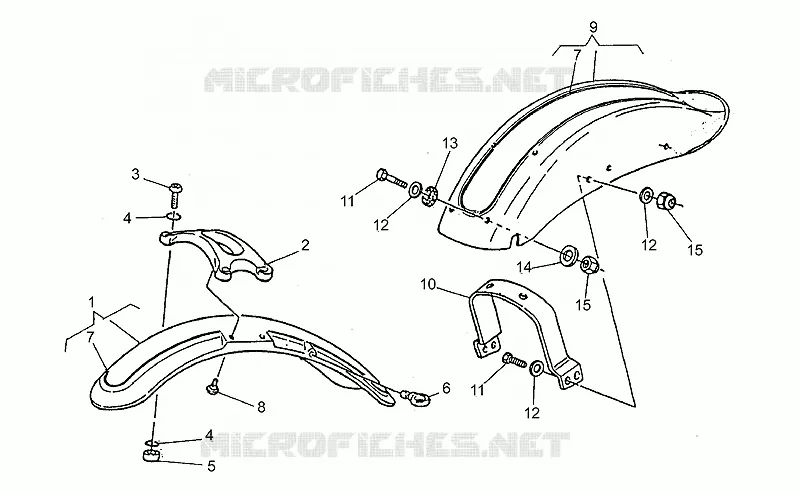 Front/rear mudguards