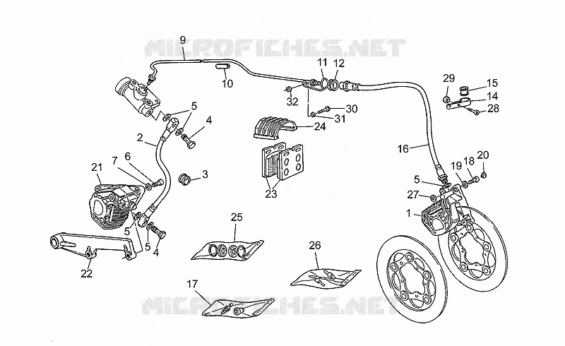 Front LH/rear brake system
