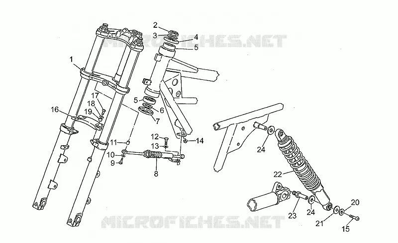 Rear suspension-fork