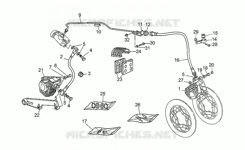 Front LH/rear brake system