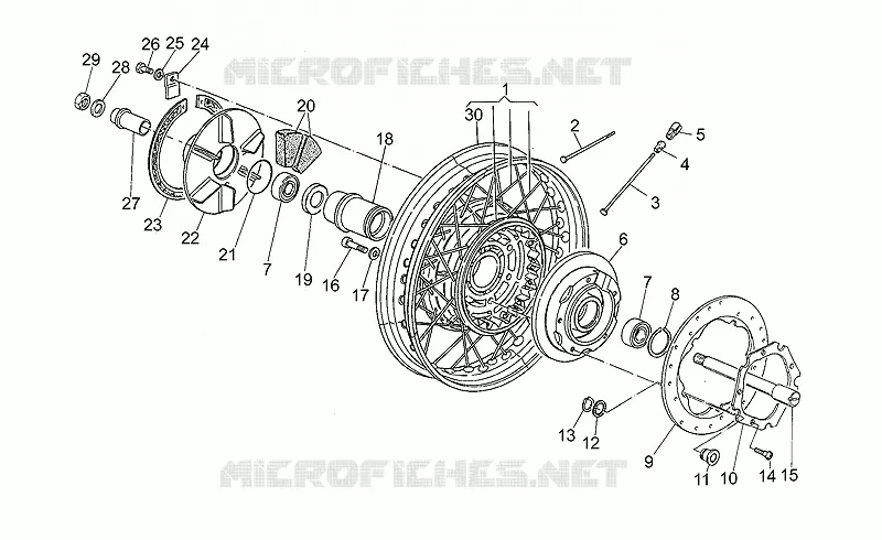 Rear wheel, spokes