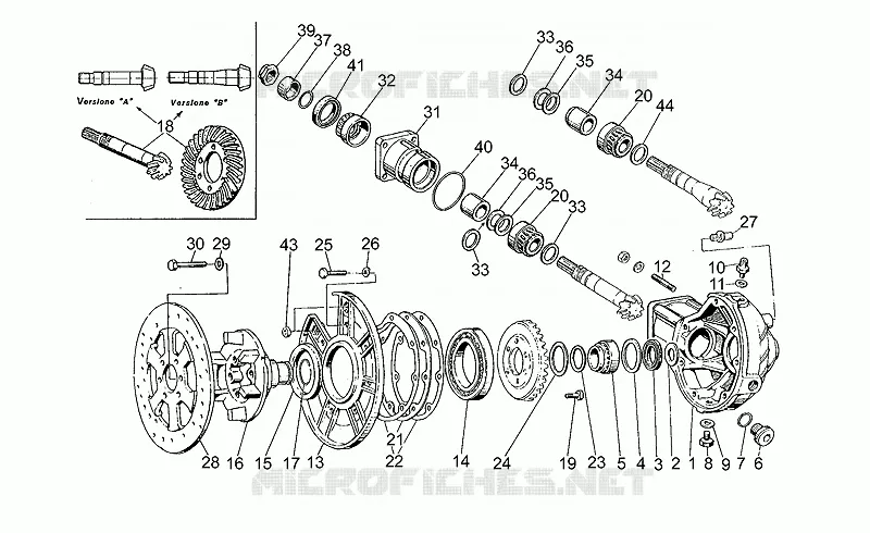 Rear bevel gear