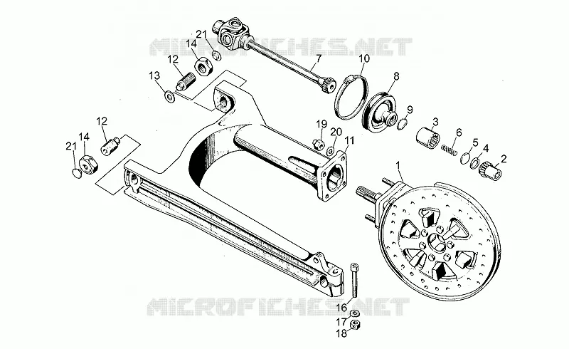 Swing arm-rear wh., alloy