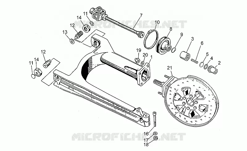 Swing arm-rear wh., alloy