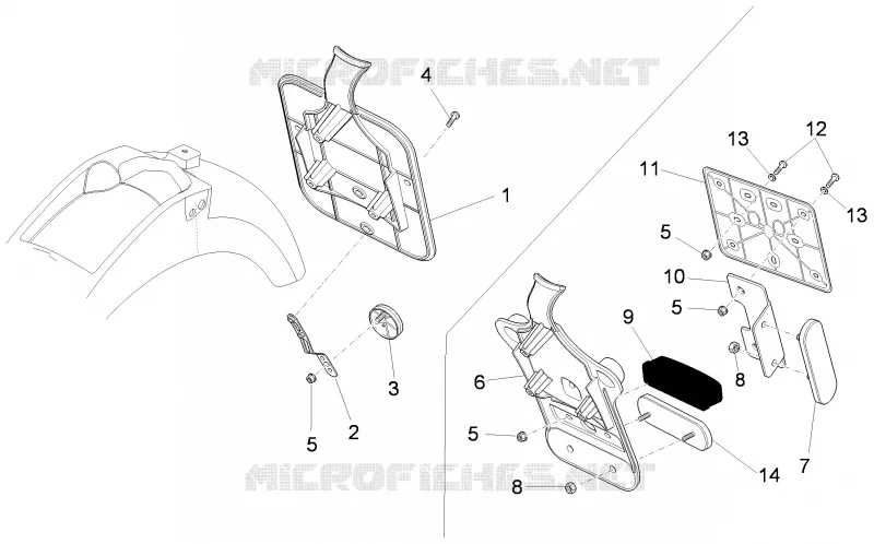 Rear body  II- Plate holder